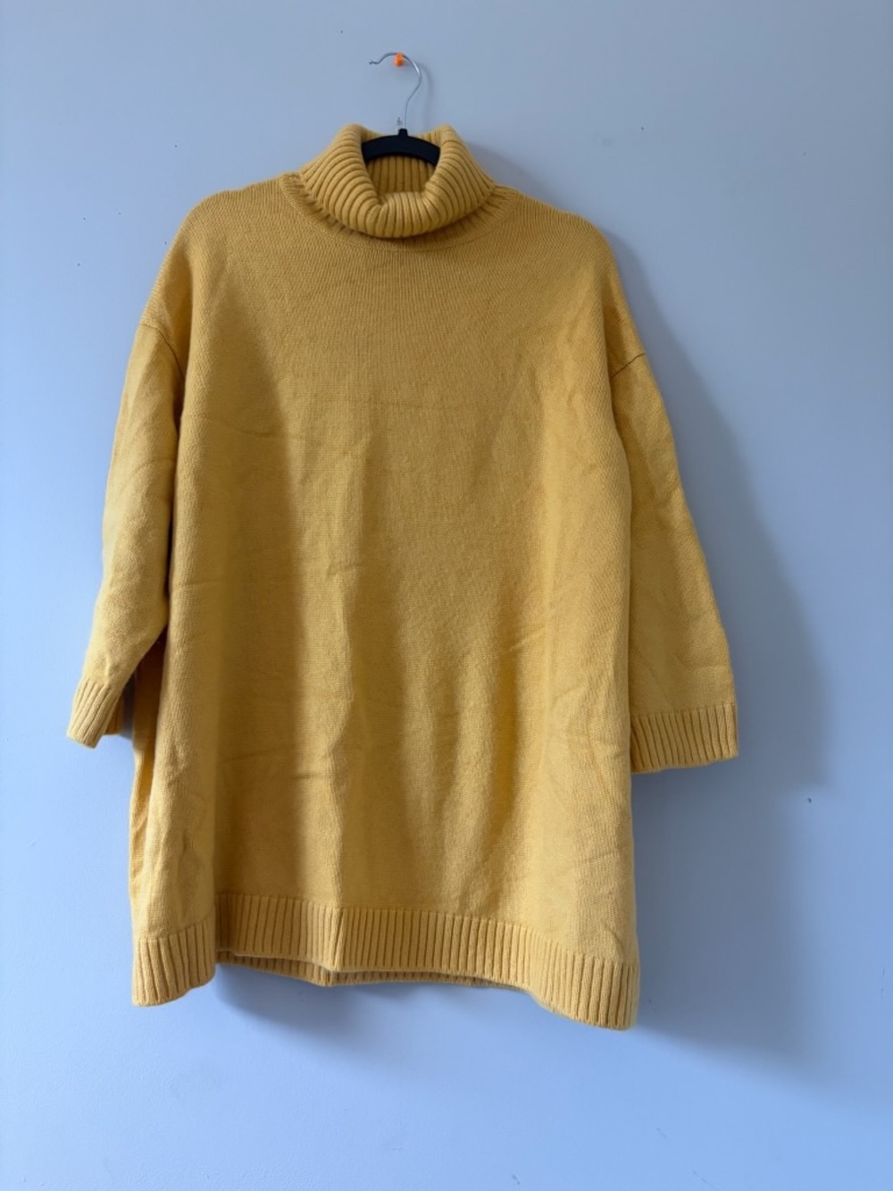 Michael Kors Mustard Cashmere Oversized Yellow Turtleneck Sweater